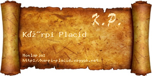 Kárpi Placid névjegykártya